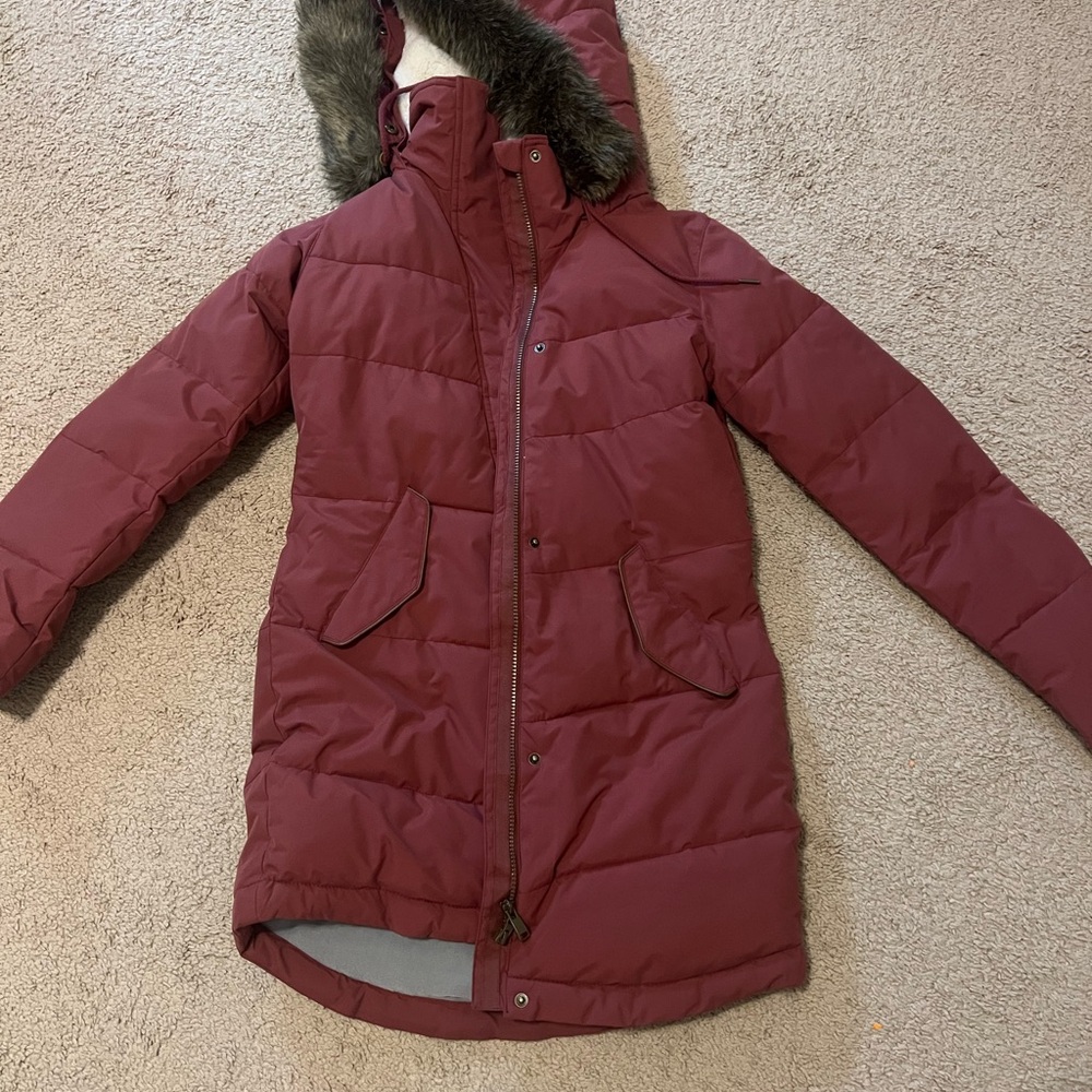 Roxy Women’s Puffer Coat with Faux Fur Hood